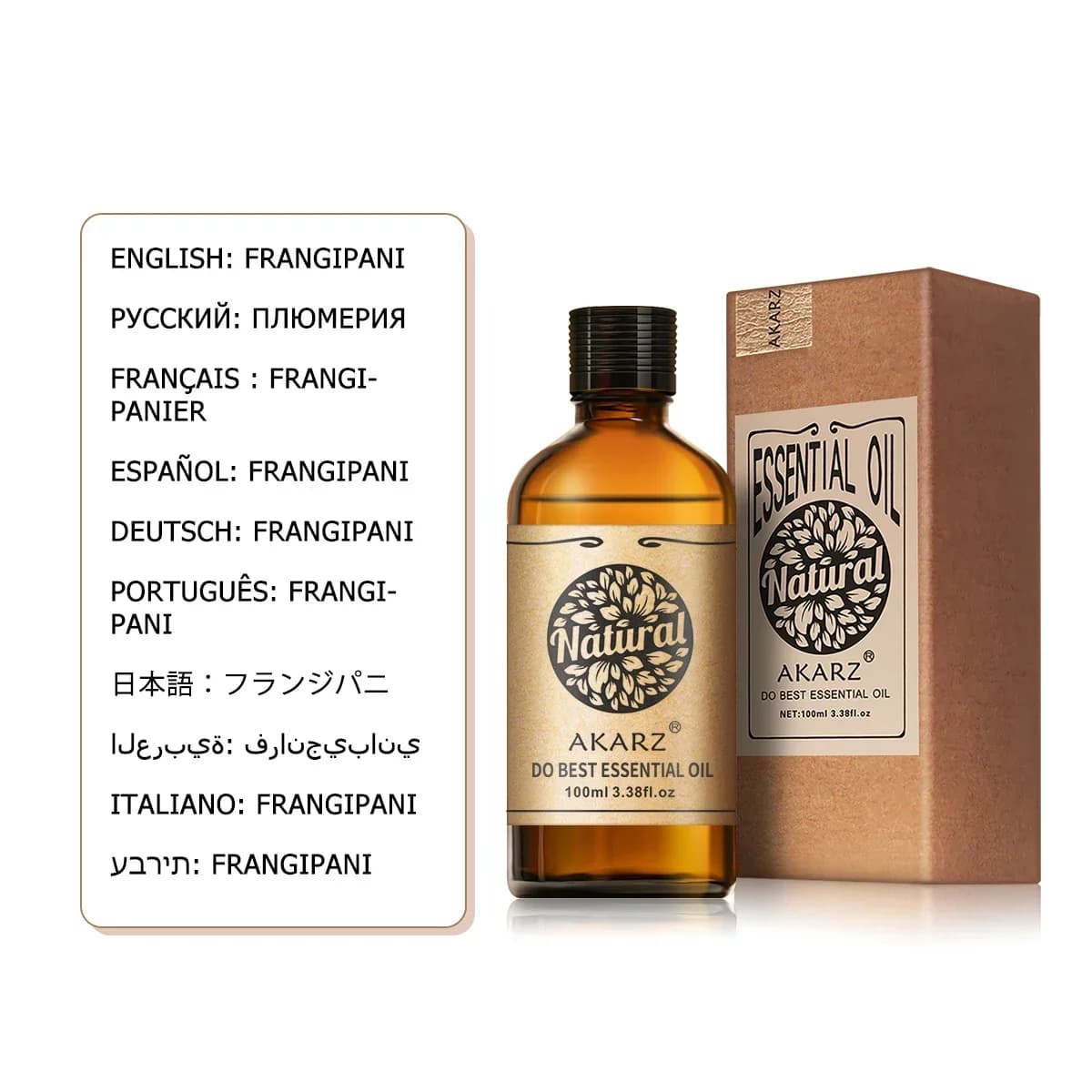 AKARZ Frangipani huile essentielle naturelle pour la peau corps soins capillaires diffuseur bougie s