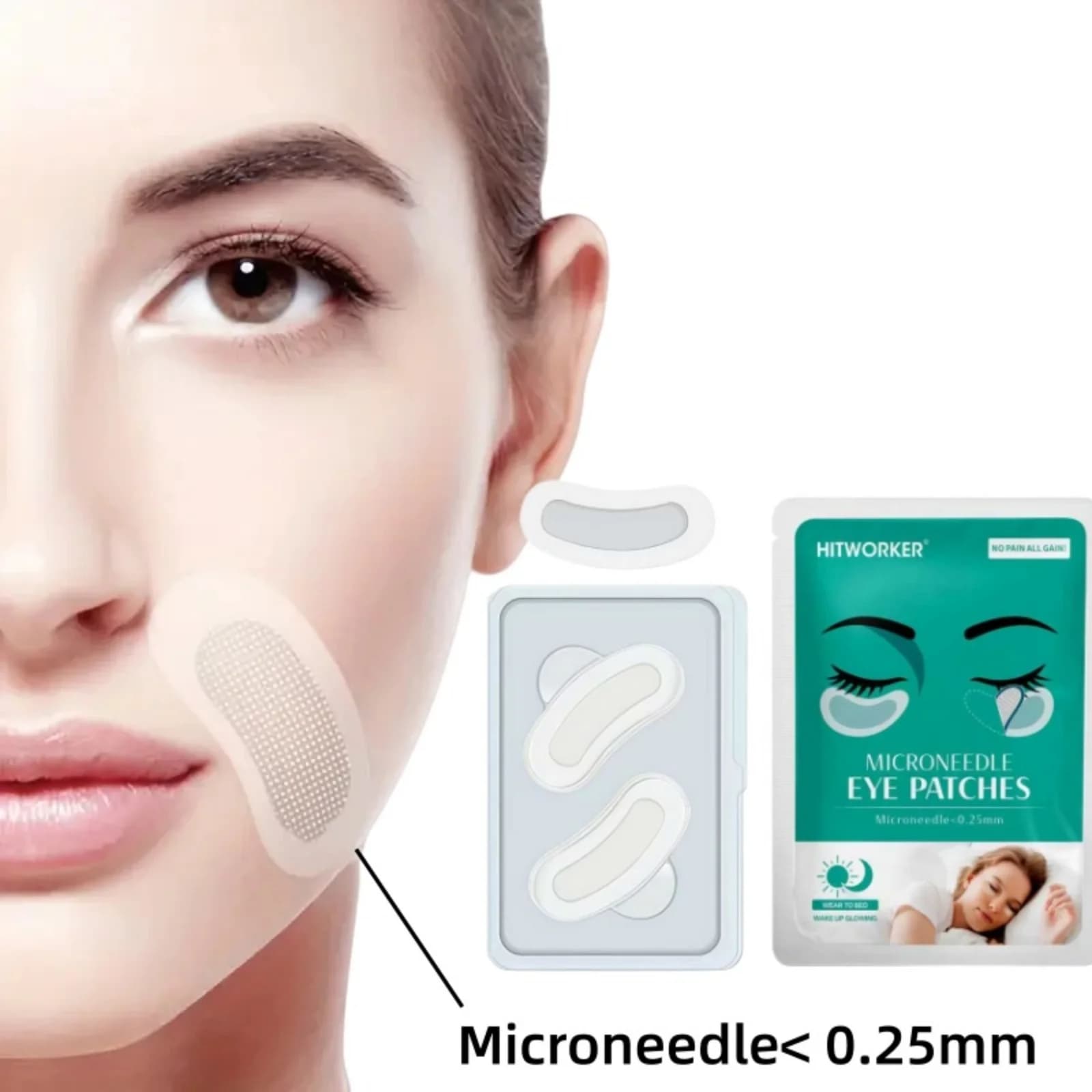 Patchs pour les yeux solubles à micro-aiguilles, masques pour les yeux à l'acide hyaluronique pour u