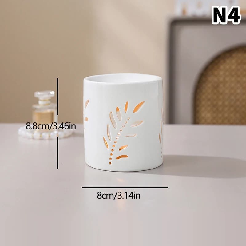 Brûleur d'encens creux en céramique blanche, diffuseur d'huiles essentielles et d'aromathérapie, orn