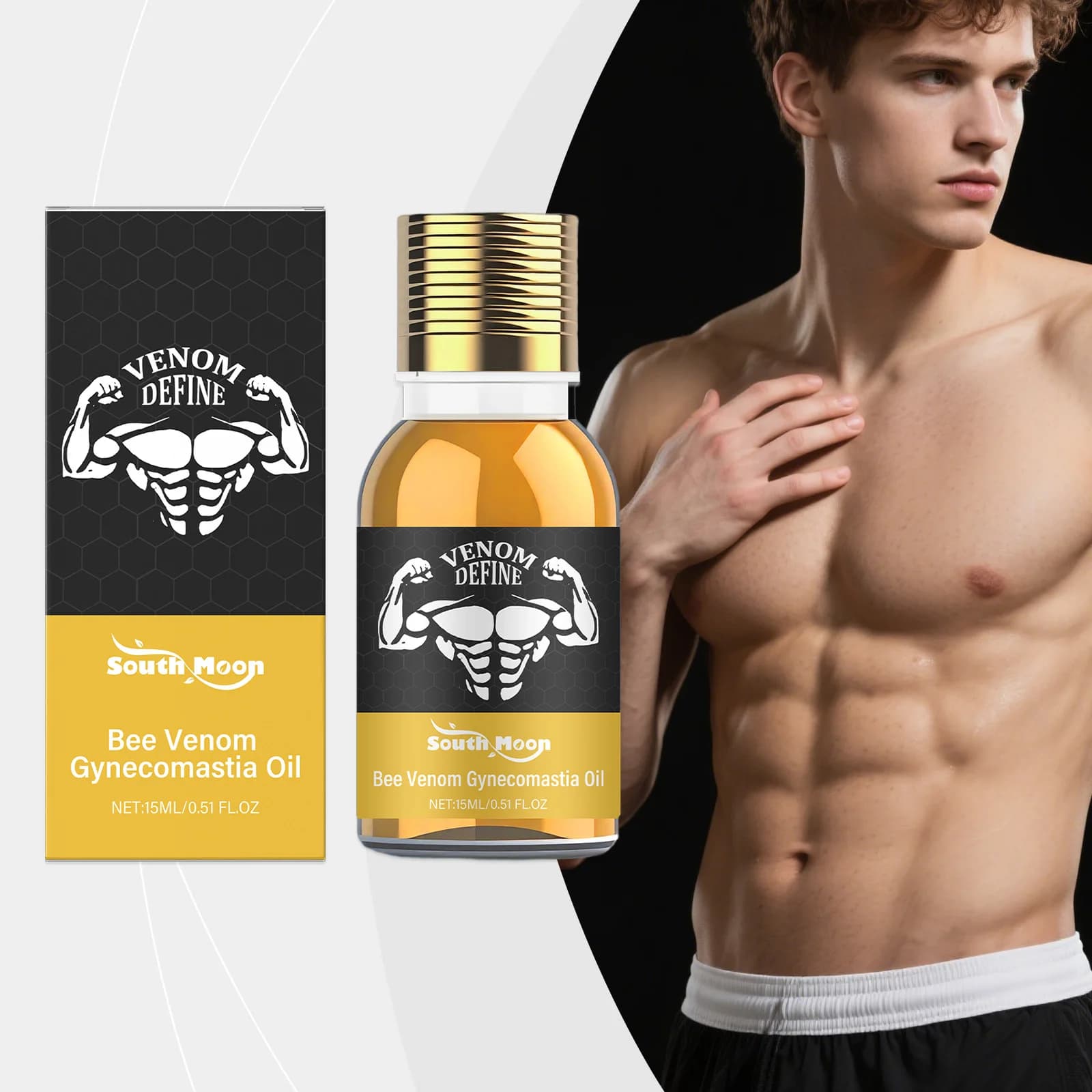 Huile Essentielle Douce et Nourrissante pour le Soin de la Poitrine Masculine, Formule de Soin Corpo