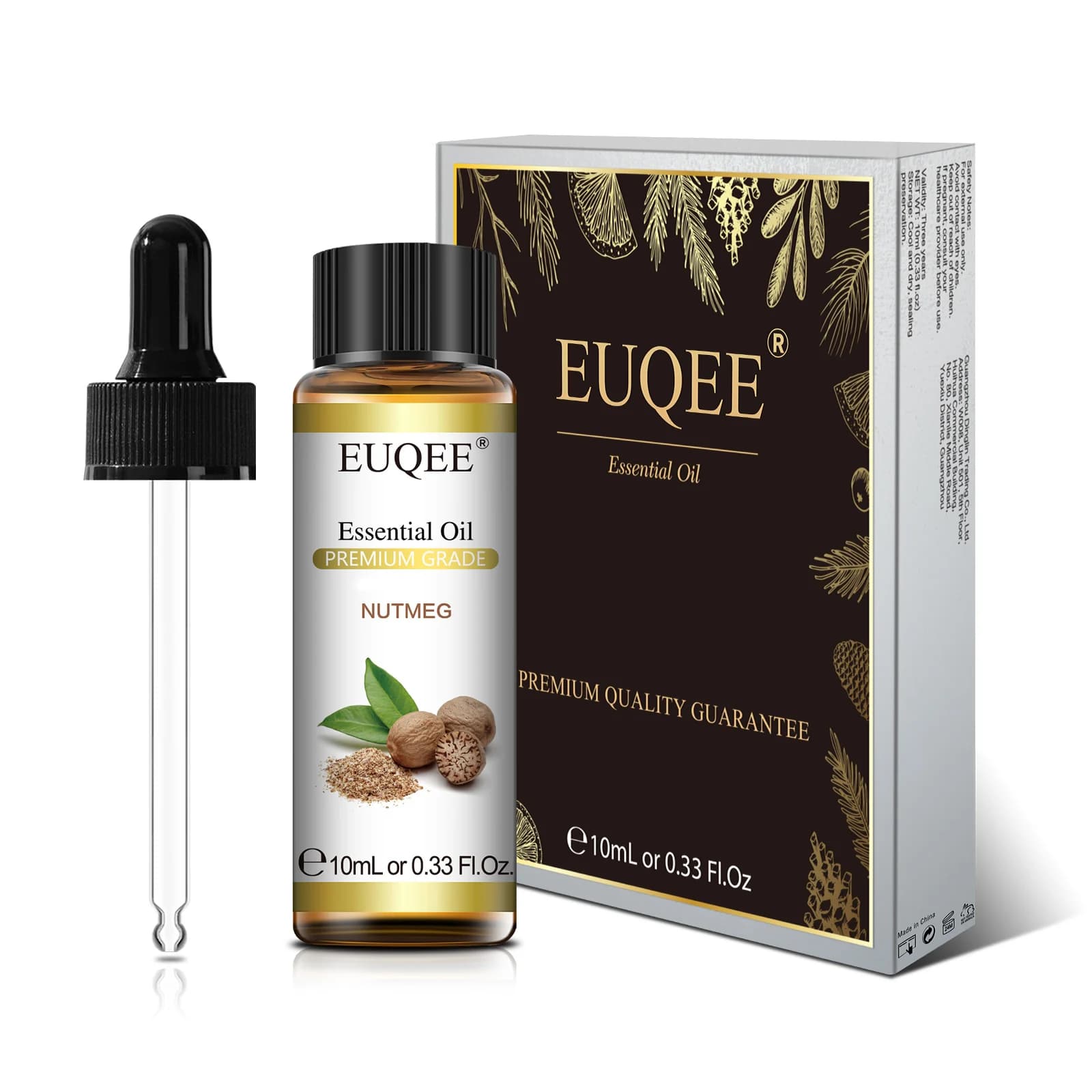 EUQEE 10ML Palo Santo huile essentielle naturelle avec compte-gouttes en verre origan cardamome marj