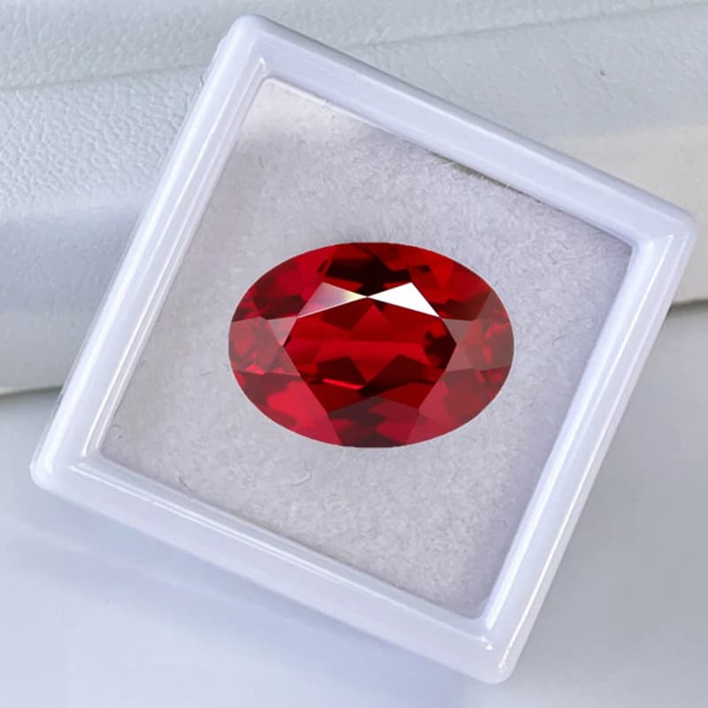 Belle pierre de rubis ovale facettée de 13x18,0 mm, 16,0 ct, testée au UV, pour la fabrication de bi