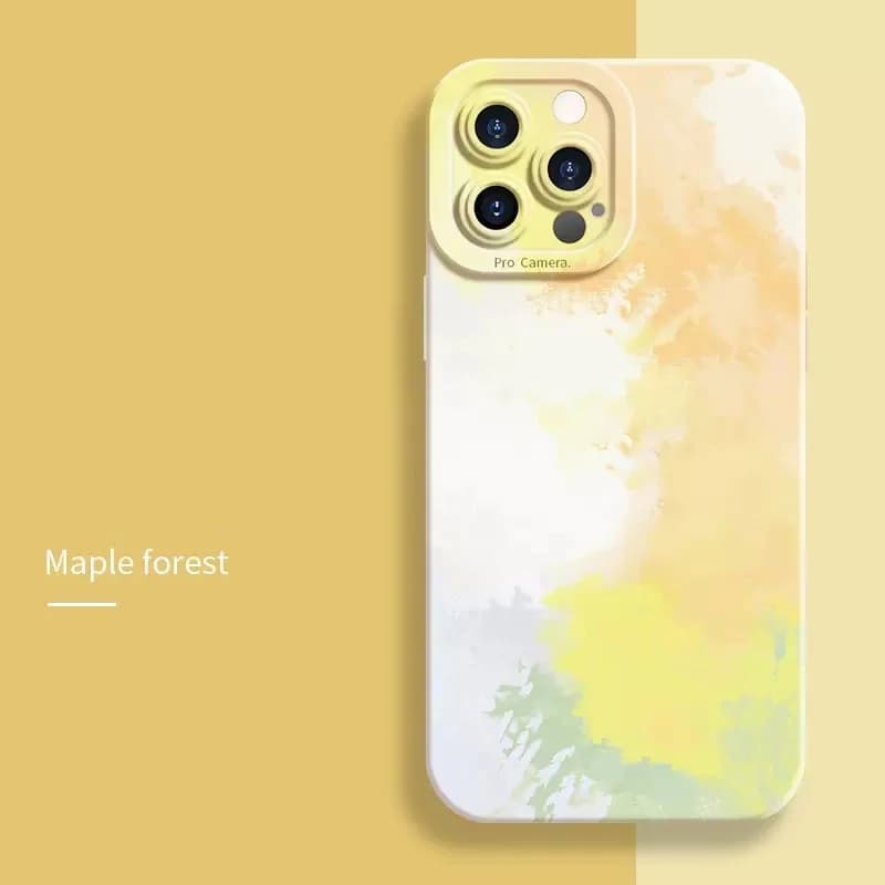 Coque de téléphone avec peinture à l'huile aquarelle, étui en Silicone souple et mat pour iPhone 14