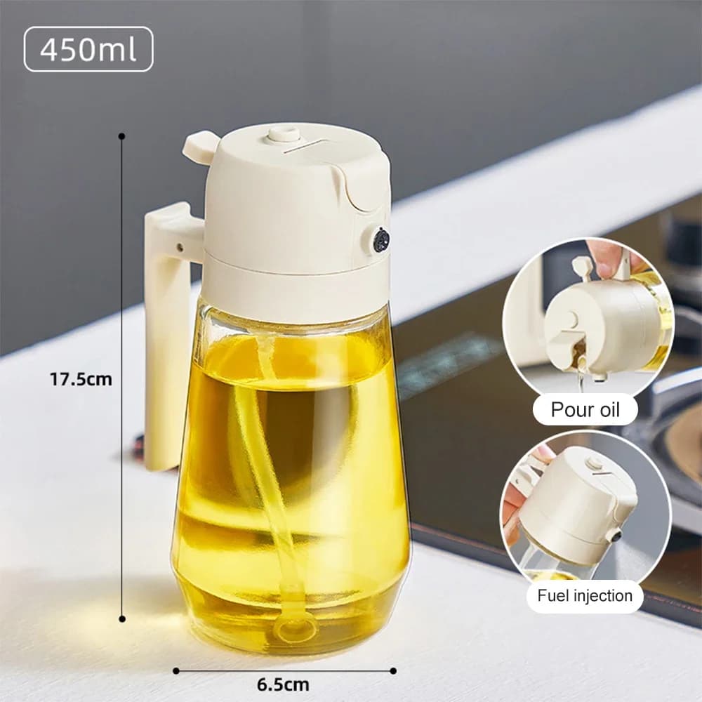 Bouteille distributrice d'huile avec poignée, verseur d'huile d'olive étanche pour la cuisson, bec a