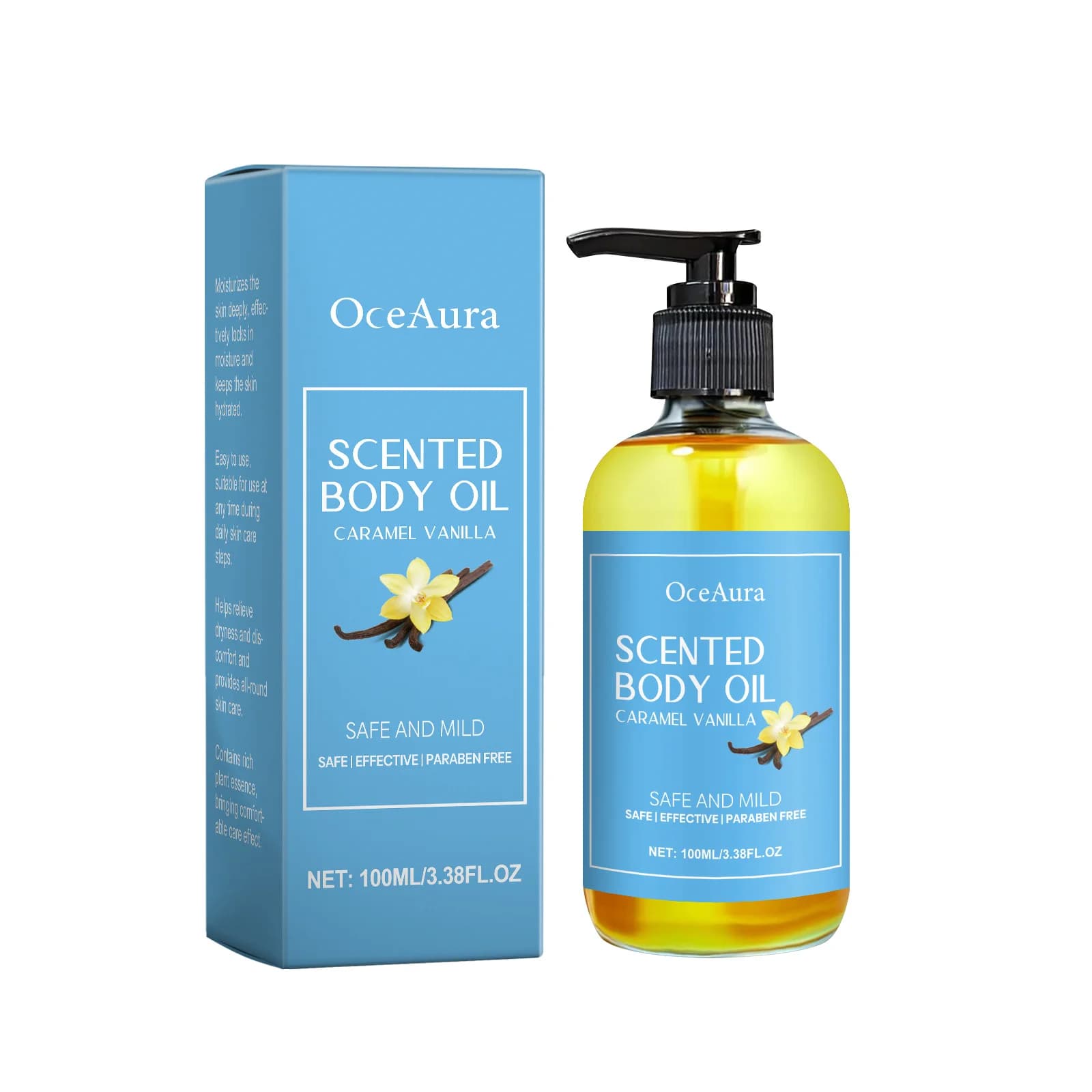 Huile de Énergie Corporelle à la Vanille pour Relaxation et Hydratation de la Peau, Apaisante, Souli