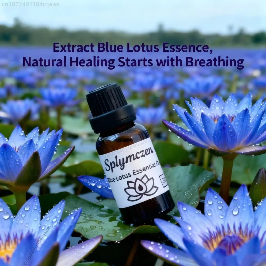 Huile absolue de lotus bleu naturel - Parfum non dilué pour savons DIY, bougies parfumées, mélanges