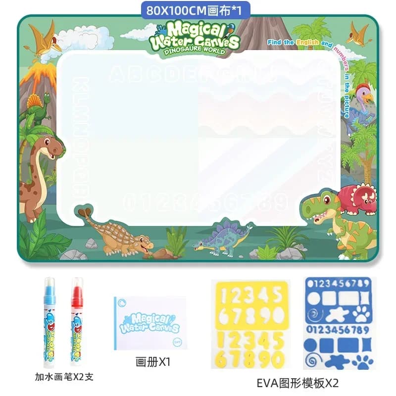 Tapis de dessin à l'eau magique 100x80CM, gribouillage à colorier avec stylos magiques réutilisables