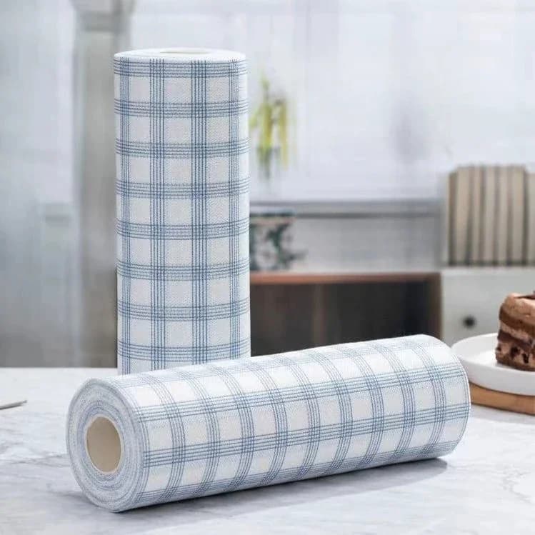 2 rouleaux de chiffons jetables lavables, épaissis, dégraissants, produits de nettoyage sans huile,
