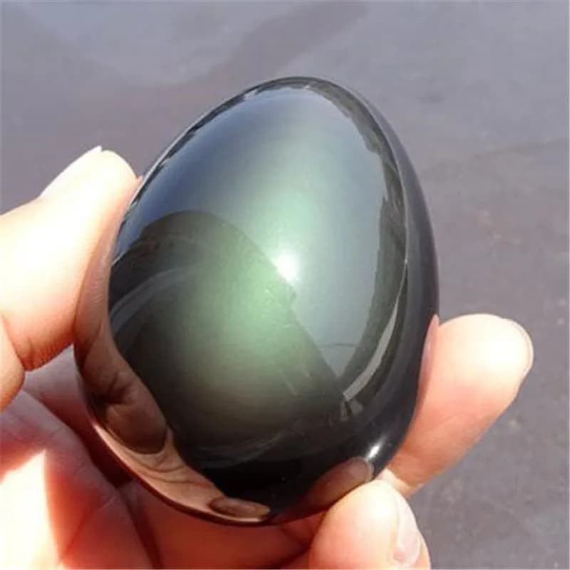 Pierres Précieuses en Obsidienne Noire Arc-en-ciel Naturelle, emoufs Feng Shui, Massage de Guérison