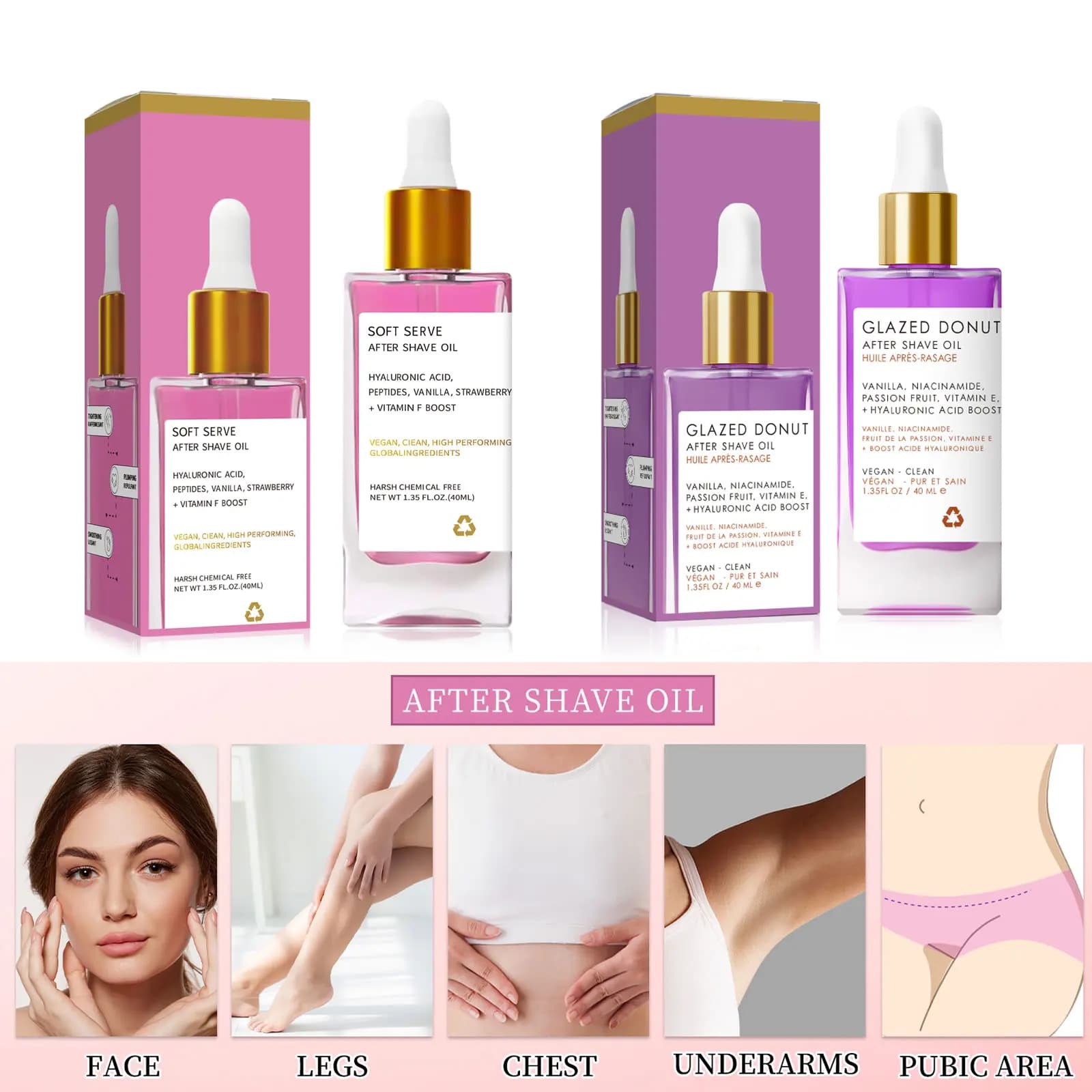 Huile après-rasage fraise vanille huile après-rasage vraiment pour une peau lisse hydrate douce 