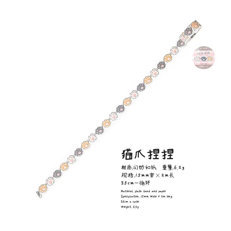 Ruban adhésif décoratif chat mignon de 2m/rouleau pour scrapbooking, fond de page, album, enveloppe,
