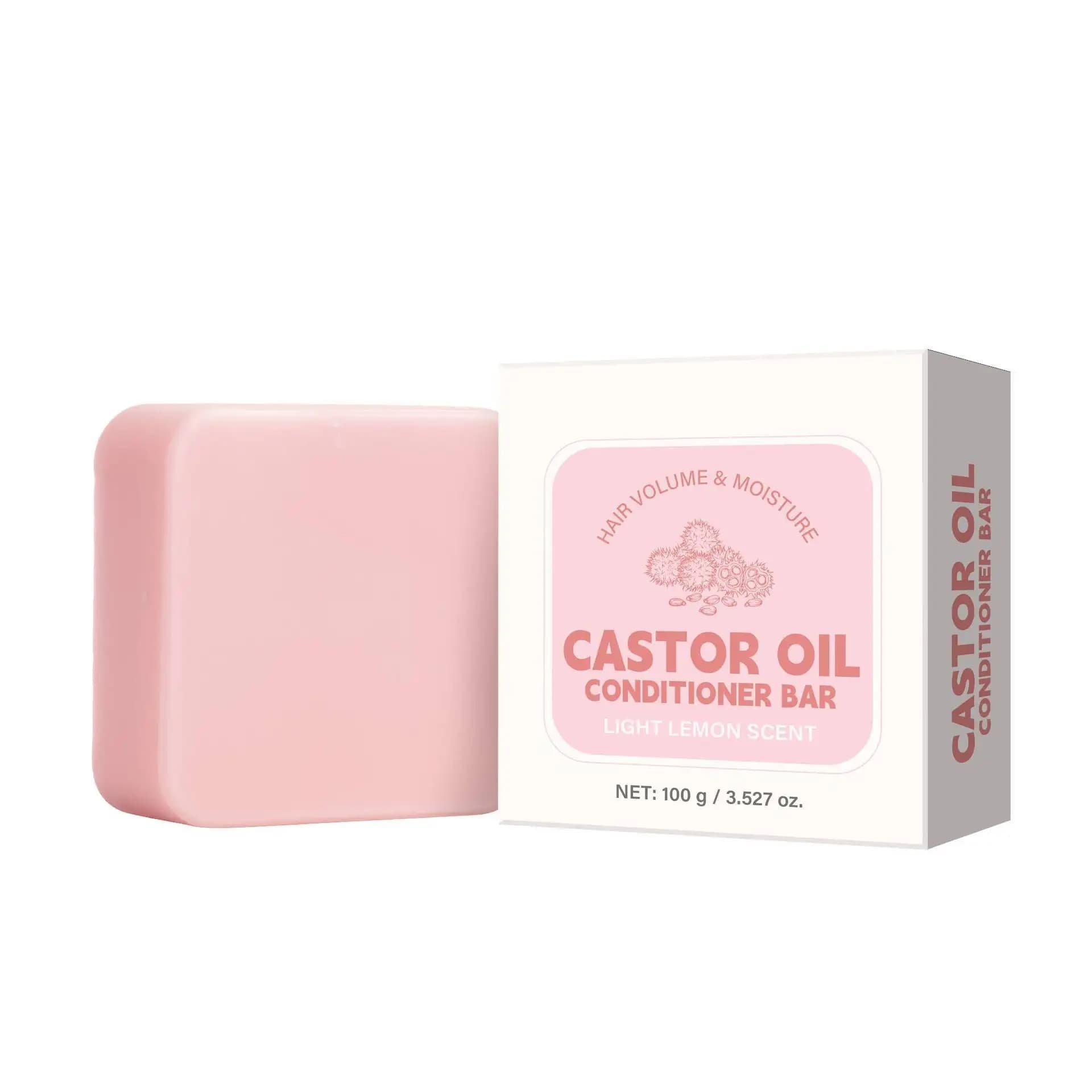 Barre de savon revitalisante à l'huile de ricin, shampoing solide hydratant et nourrissant, soin ren