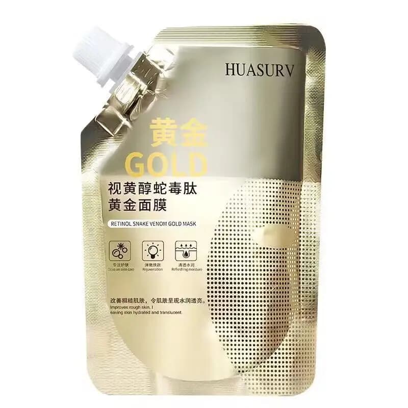 Masque doré au Peptide de venin de serpent au rétinol, soin hydratant pour la peau, clair, Anti-âge,