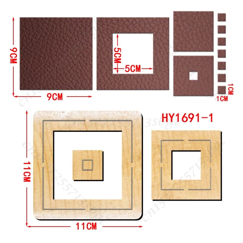 Matrices de découpe carrées détachables, matrices en bois adaptées aux machines de découpe courantes