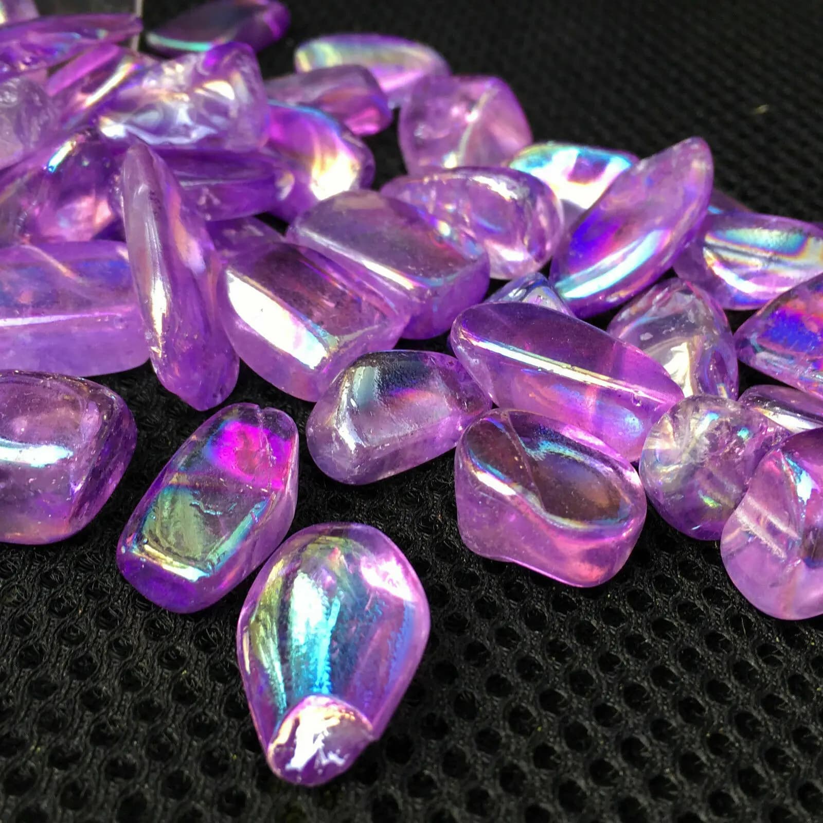 Pierre de cristal naturel roulée en vrac, gravier de quartz Aura, guérison Reiki, galvanoplastie pol