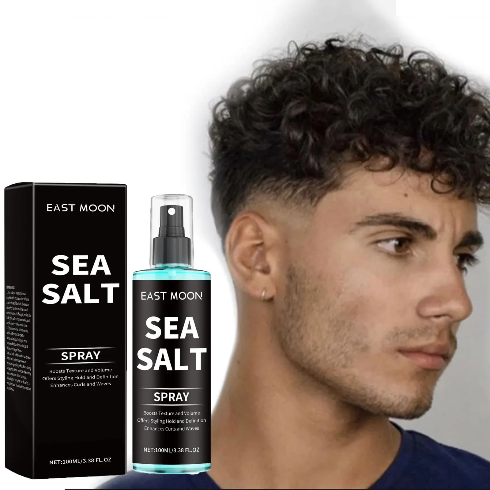 Spray coiffant au sel de mer, boucles paresseuses, définition, amélioration, épaissir, forte tenue,