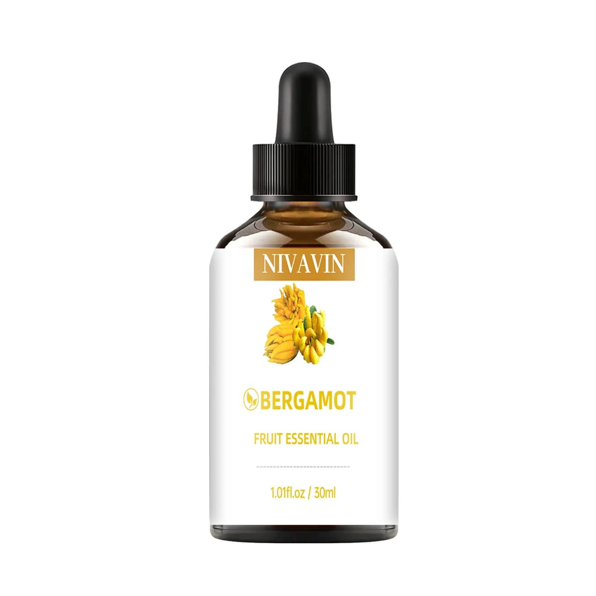 NIVAVIN Huile Essentielle de Bergamote 30ml/60ml/100ml, naturellement extraite, rafraîchit l'air amb