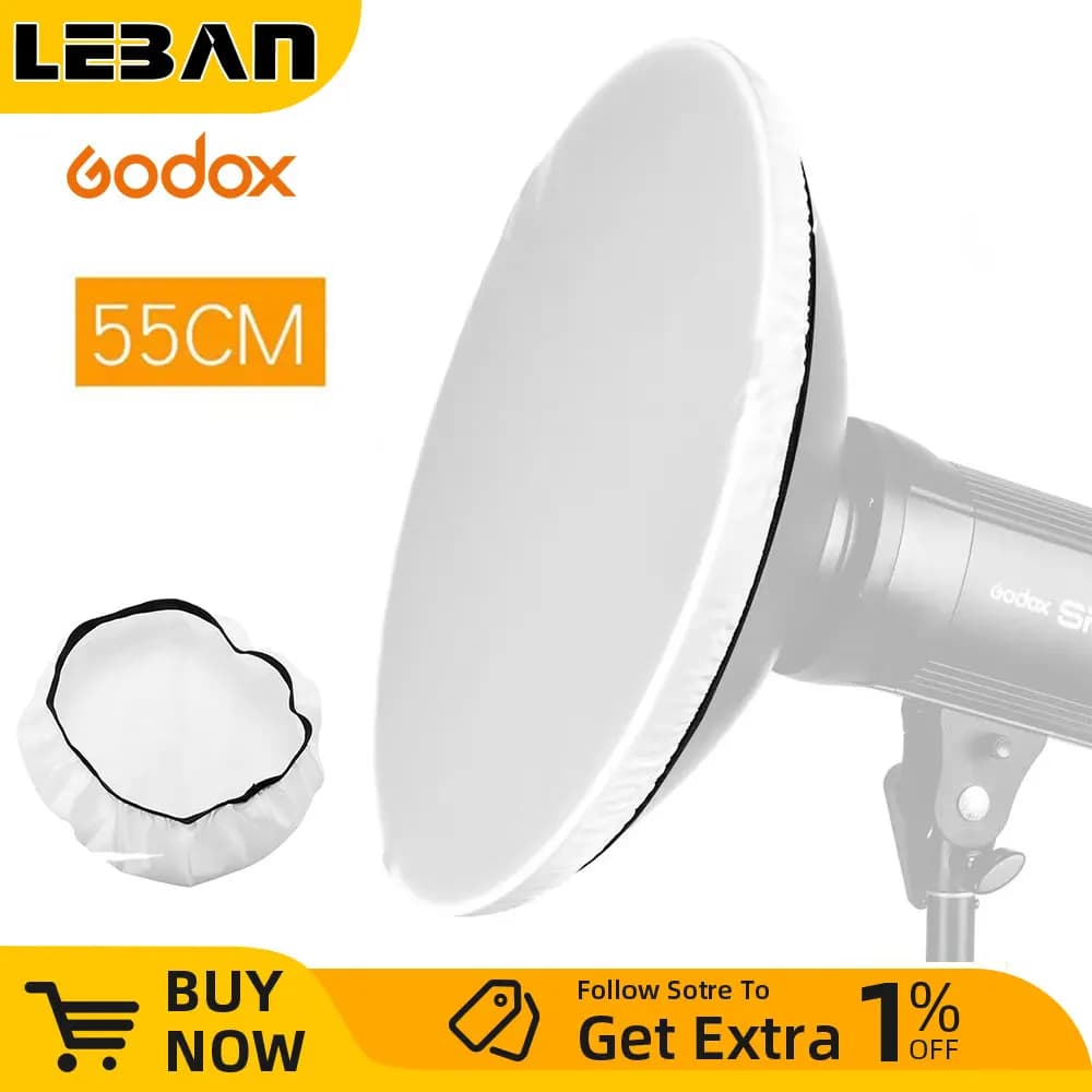 Diffuseur translucide blanc doux de 22 pouces (55 cm) pour réflecteur de beauté de studio