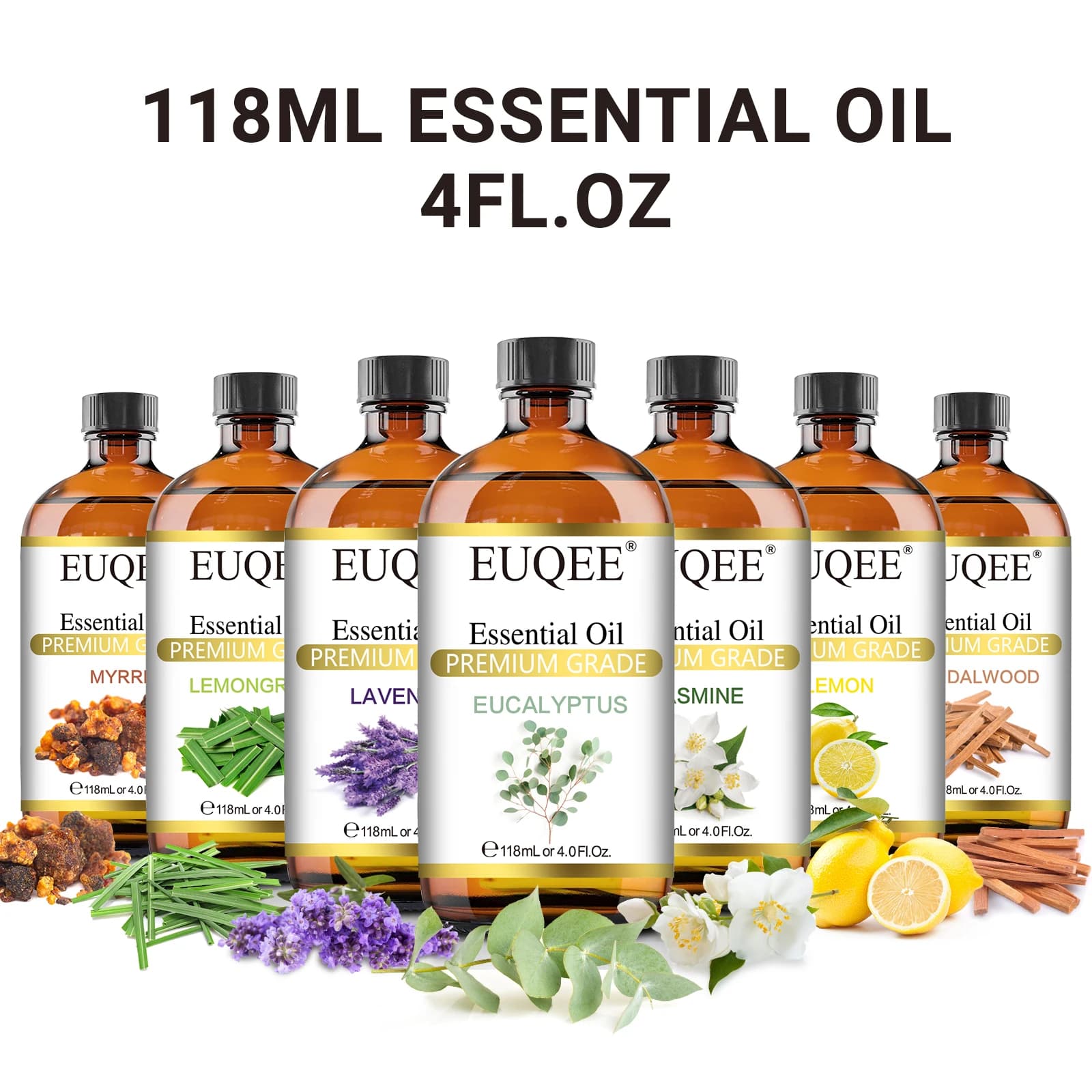 EUQEE 118ml huile essentielle Pure lavande vanille menthe poivrée Eucalyptus bois de santal Rose cit