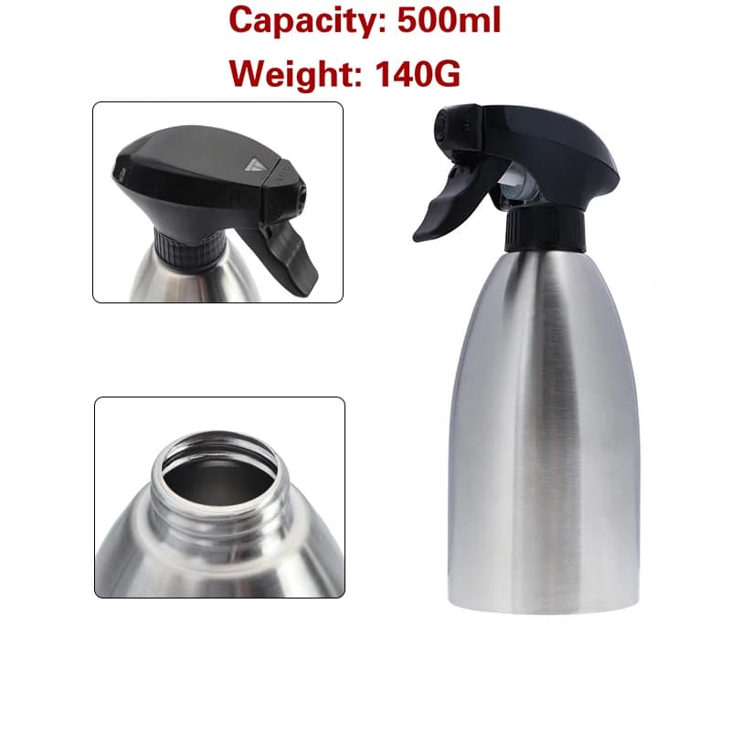 Bouteille de pulvérisation d'huile de cuisine de 500ml, pompe à Olive en acier inoxydable, pulvérisa