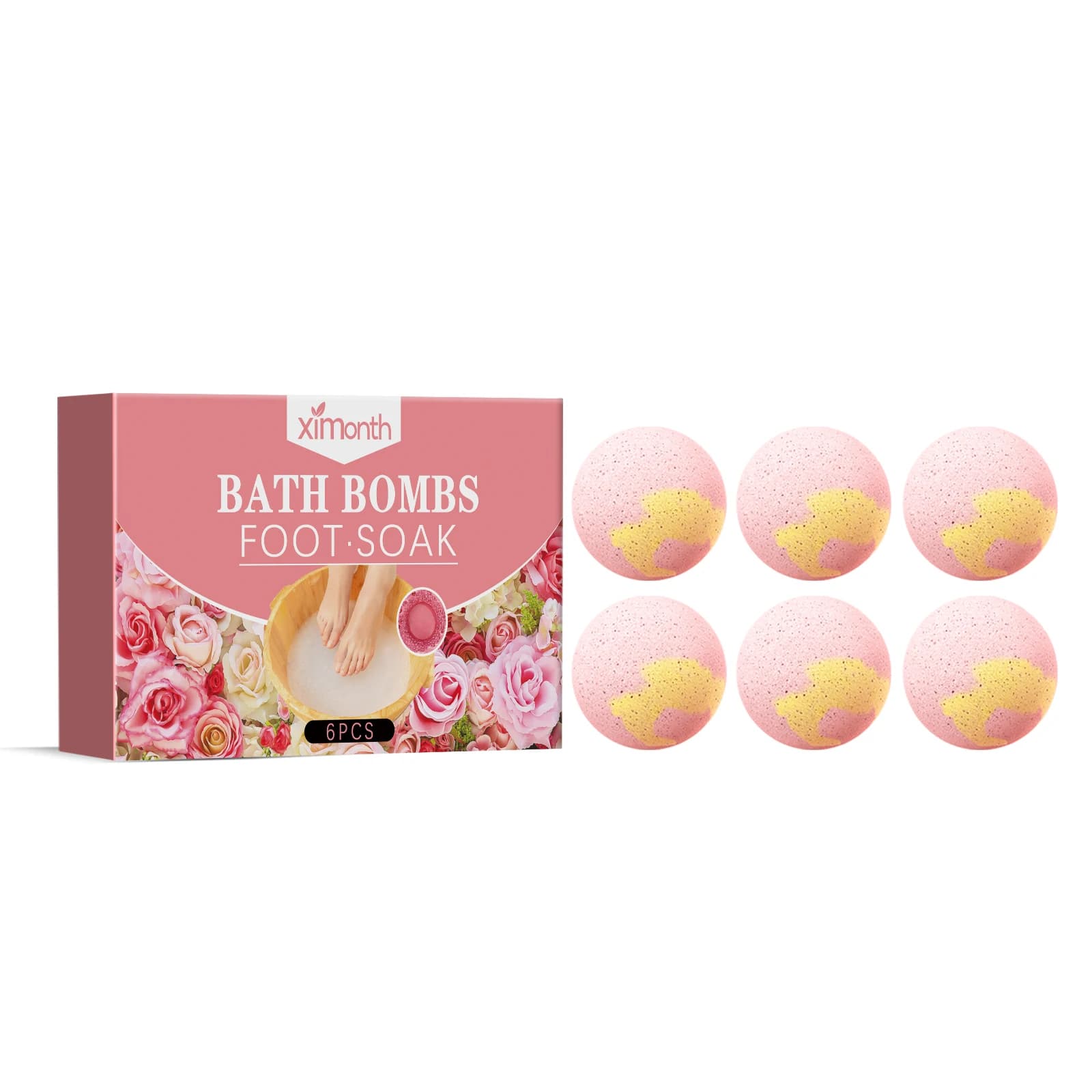 Boule de bain de pieds Rose/gingembre, prévient la sécheresse, les fissures, le pelage du talon, hyd