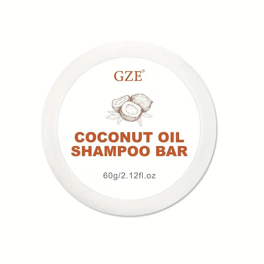 Barre de shampoing à l'huile de coco GZE, shampoing à barre hydratante pour cheveux secs