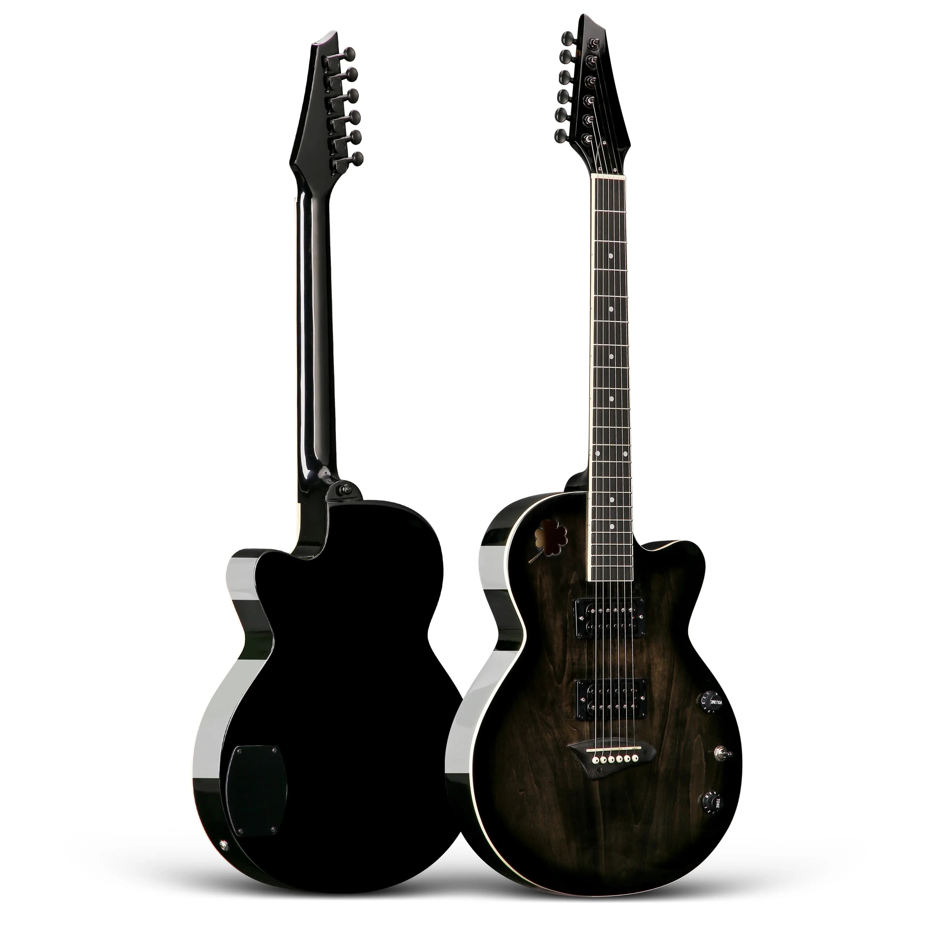 Aiersi – guitare électrique de Style acoustique Rock, couleur bleue, avec Pickups HB, Logo personnal