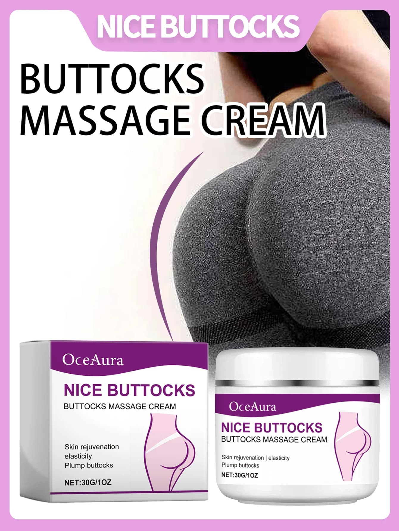 Crème raffermissante pour fesses féminines, 30g, façonnant la ligne des fesses, adaptée à tous les T