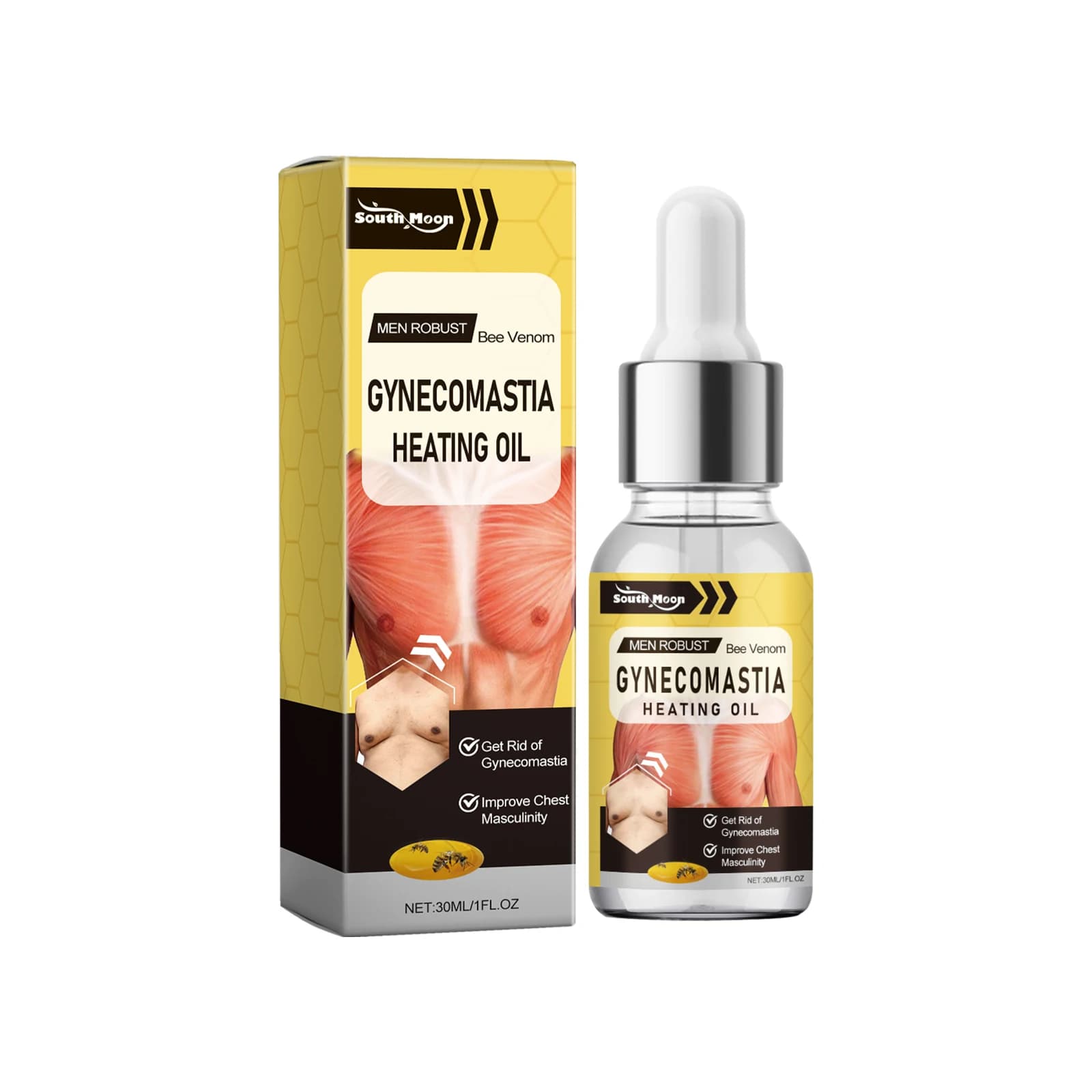 Huile Essentielle pour le Soin des Muscles Thoraciques des Hommes - Huile de Soin pour Raffermir et