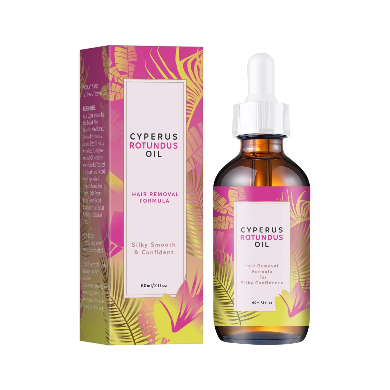 Huile naturelle inhibiteur de croissance des cheveux 60 ml - Réduction longue durée avec huile de jo