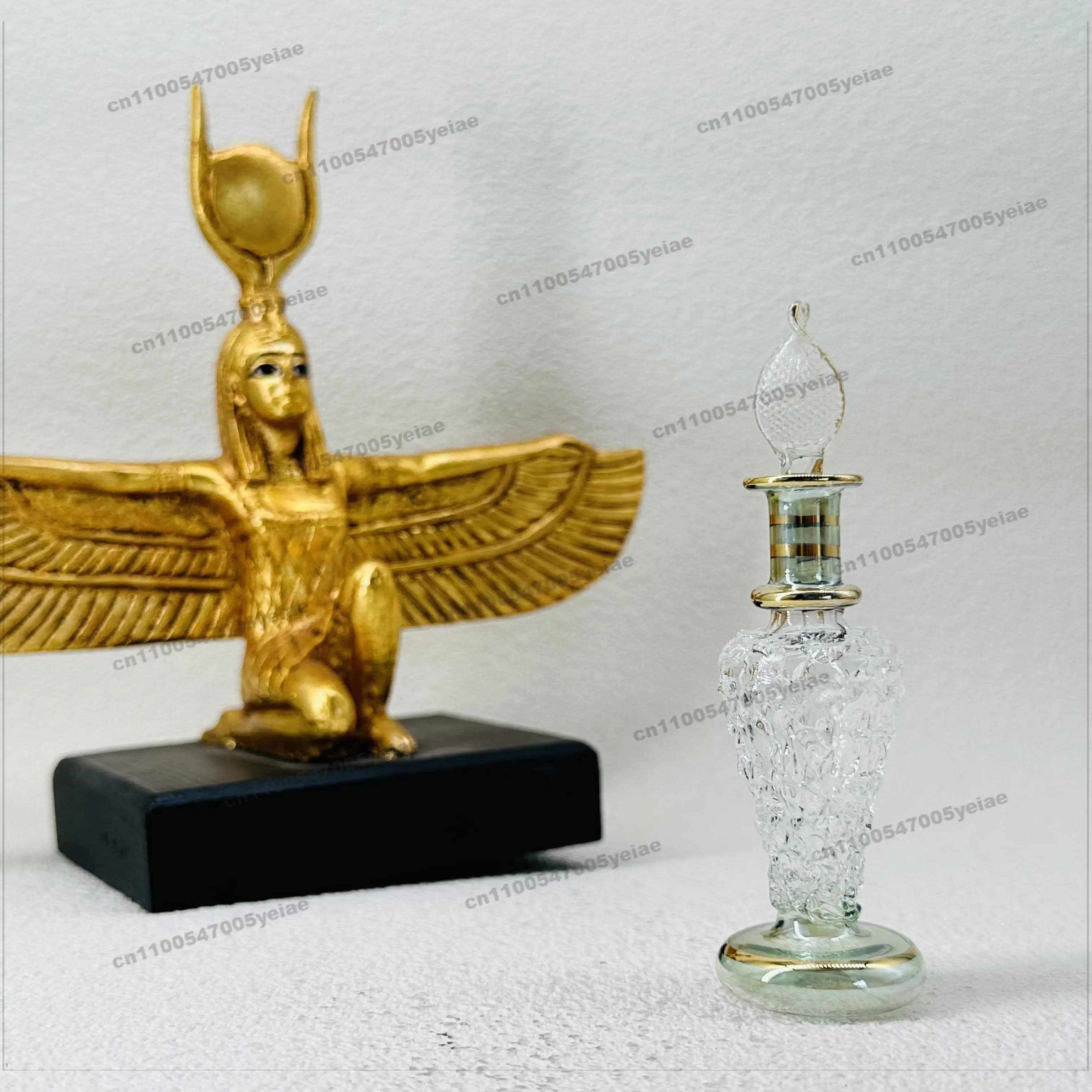 Bouteille en verre égyptien, bouteille d'essence, bouteille d'huile essentielle, décoration de la ma