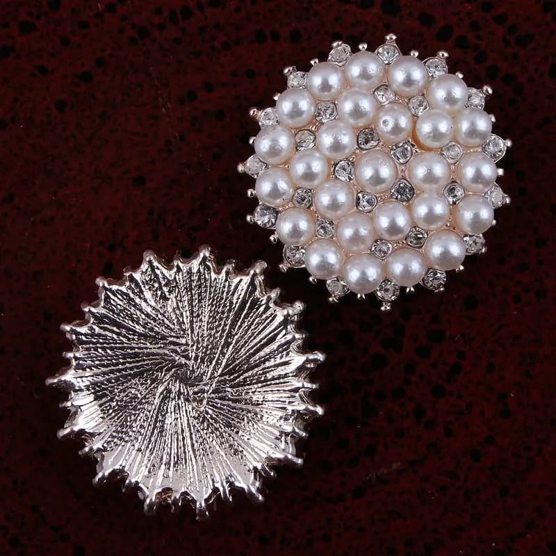 Boutons décoratifs en strass transparents, forme ronde, plaqué métal, 20MM, 2 couleurs, pour centre