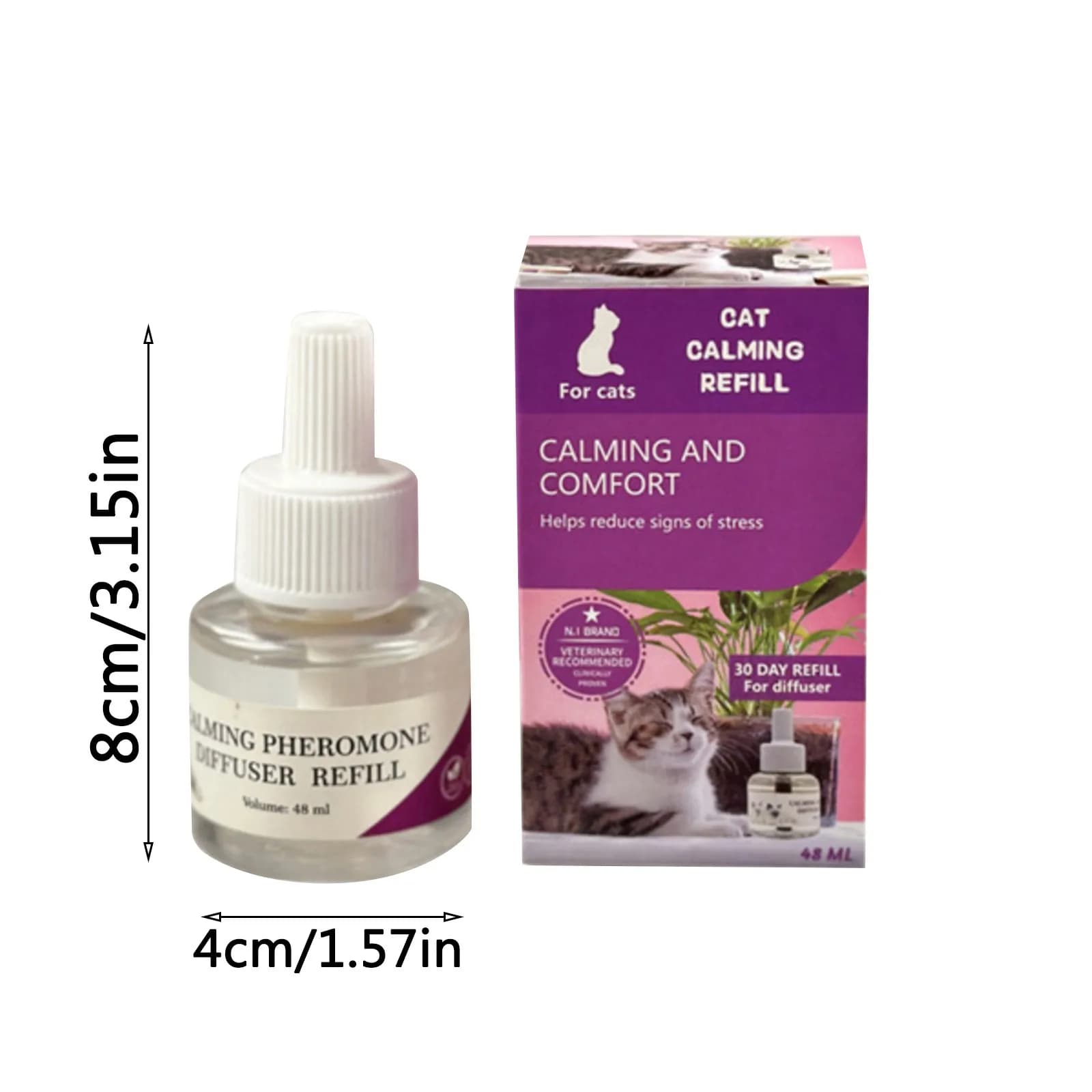 Diffuseur de phéromone pour chats, 48ML, Kit de démarrage de relaxants enfichables, recharge, Spray