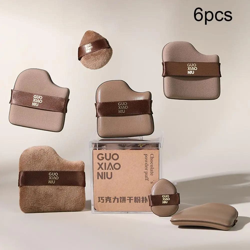 Mélangeur de maquillage en Biscuit au chocolat, coussin d'air, éponge de fond de teint, bouffantes d