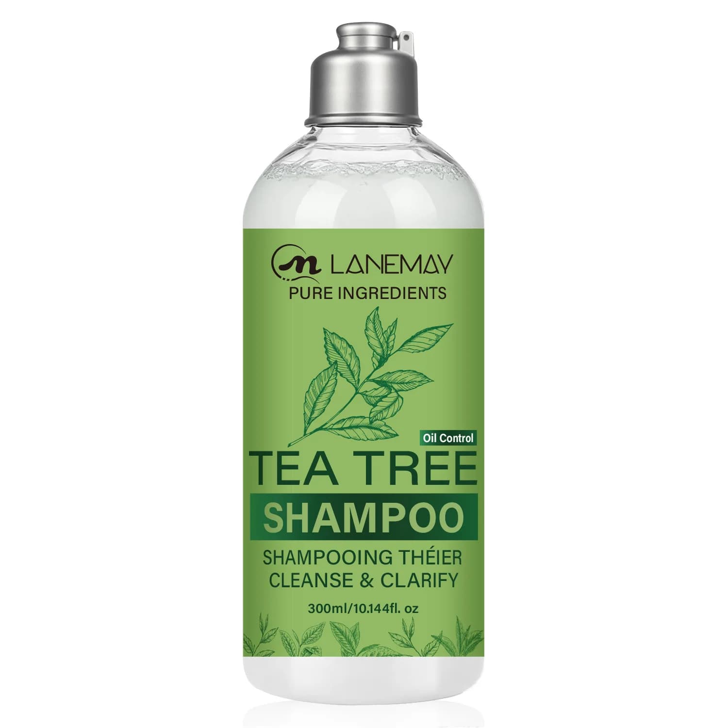 Shampoo à l'arbre à thé – 300 ml. Formulé avec de l'huile essentielle d'arbre à thé, du romarin et d