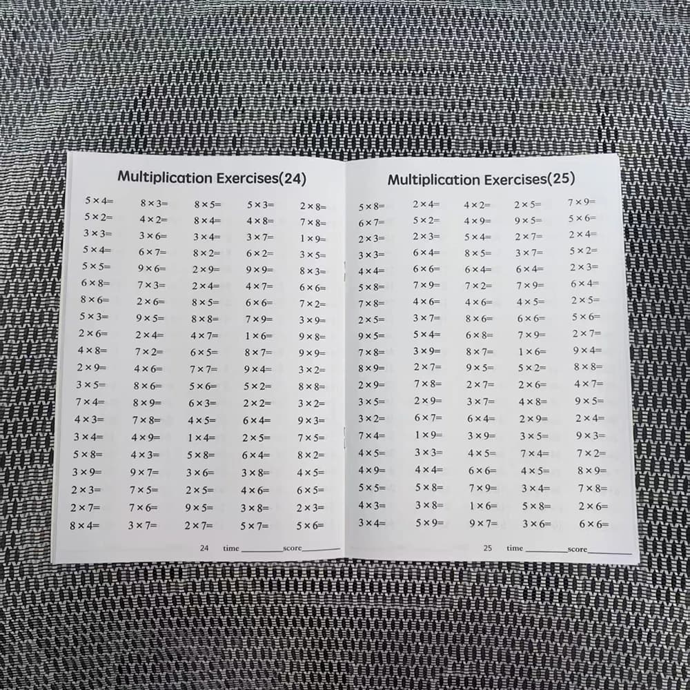 Cahiers d'exercices mathématiques pour enfants, livres de pratique de multiplication et de division,