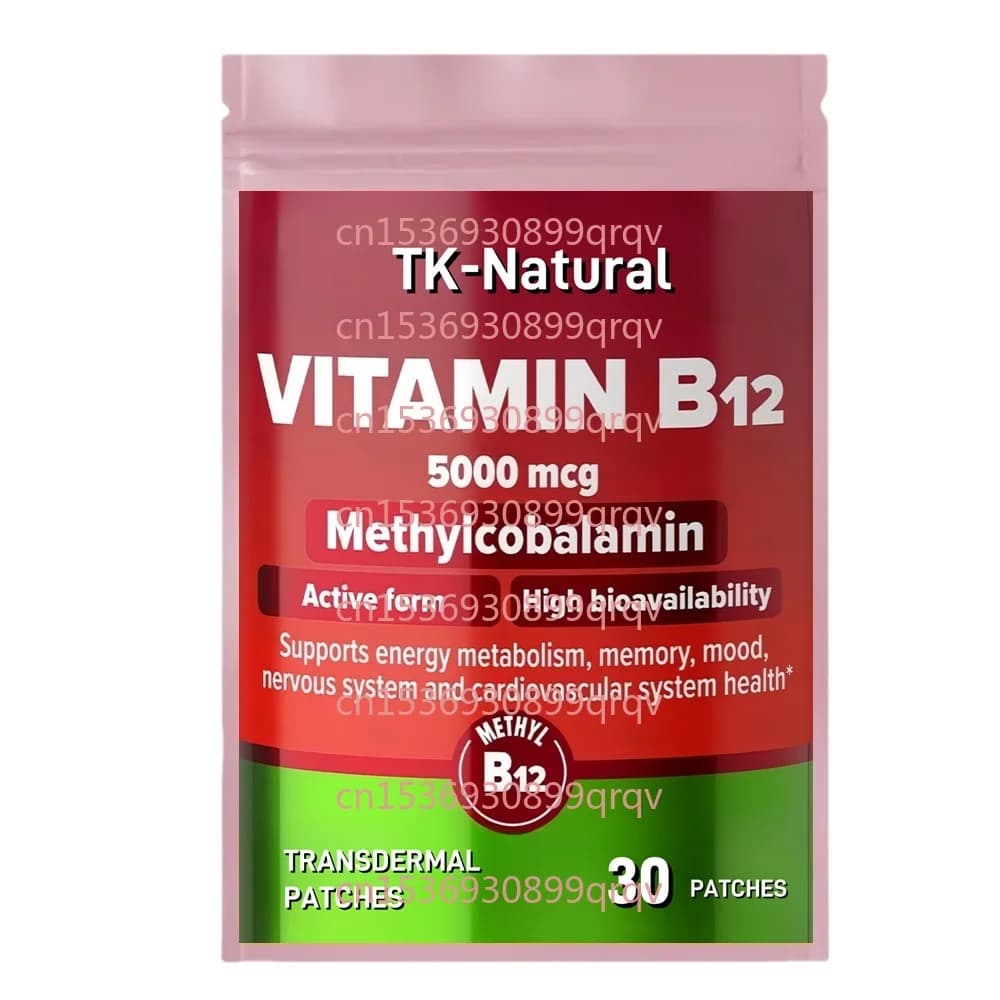 30 patchs patchs transdérmiques vitamine B12 pour la mémoire, l'humeur, la fonction des cellules san