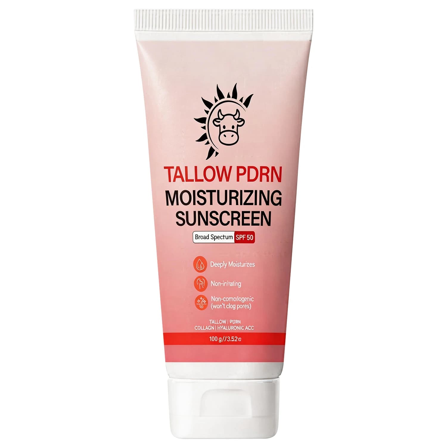 Crème solaire hydratante au suif PDRN SPF 50 - Non comédogène, non grasse, hydrate en profondeur pou