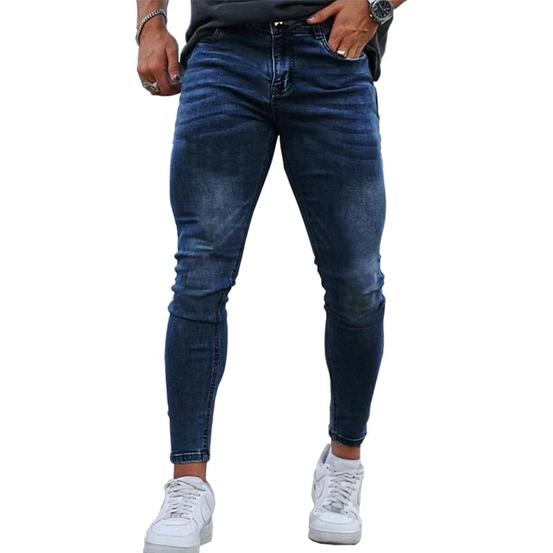 Jeans skinny brossés pour hommes, pantalons en denim pour hommes, design classique, fjCasual 03 pour
