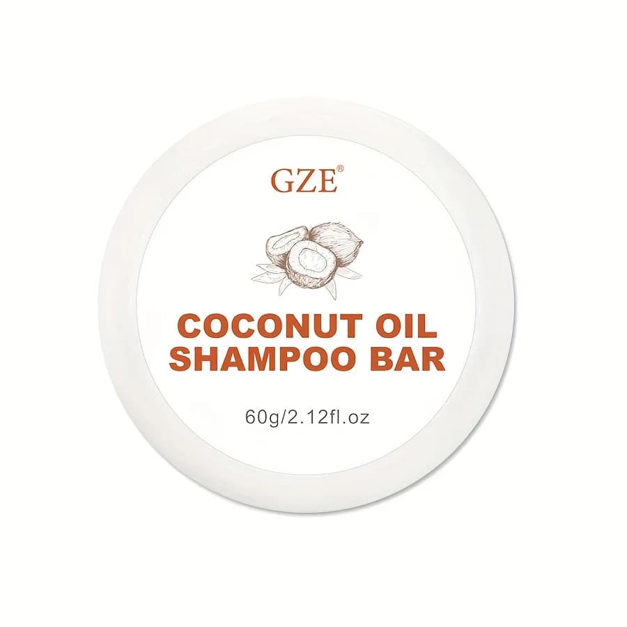 Barre de shampoing à l'huile de coco GZE, shampoing à barre hydratante pour cheveux secs