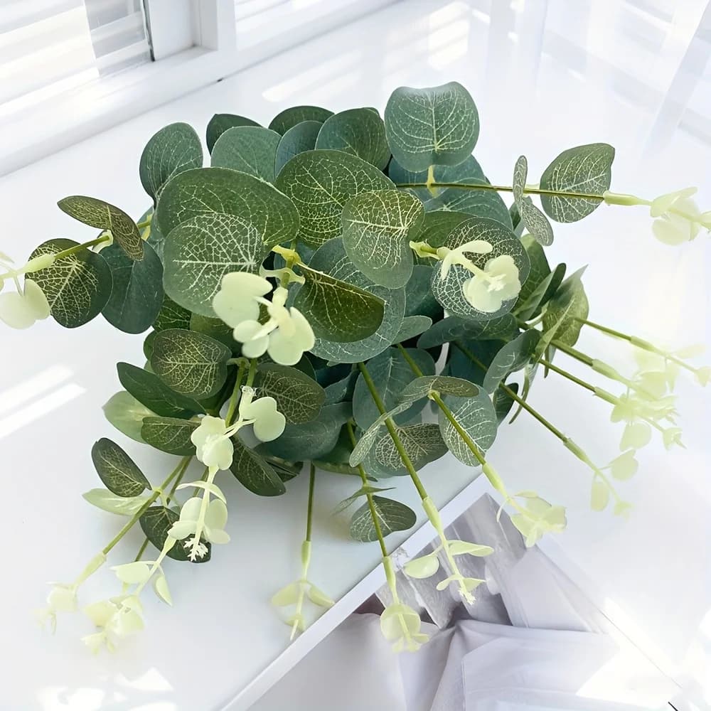 Feuilles d'eucalyptus artificielles, 10/20/40 pièces, pour la décoration de la maison, les bouquets
