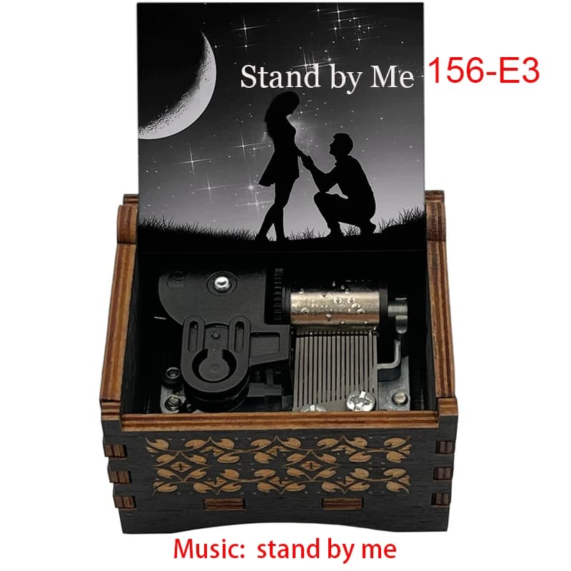 Boîte à musique en bois « Stand by Me » (Climax, 14 secondes, 18 notes) – Décoration d'intérieur, ca