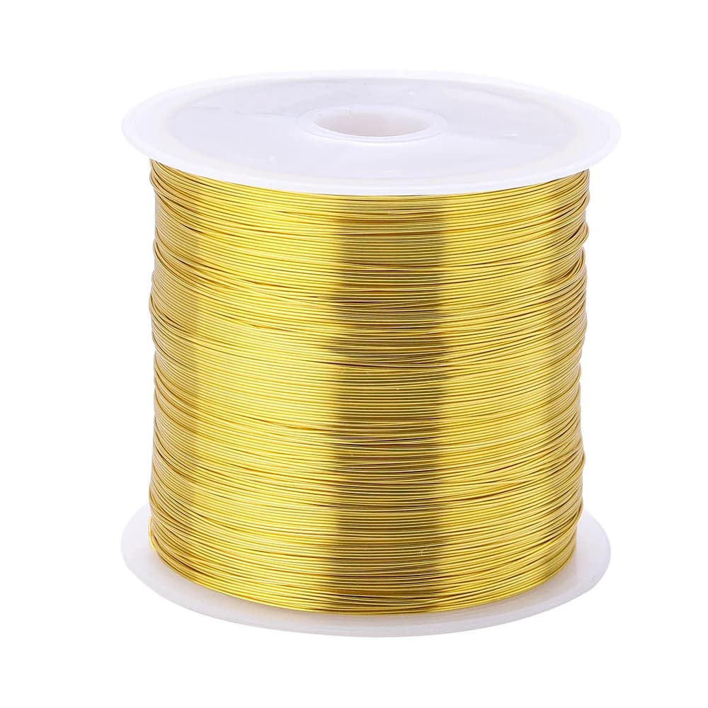 Fil de cuivre couleur or 15-100M/rouleau, pour bricolage, fournitures de fabrication de bijoux faits