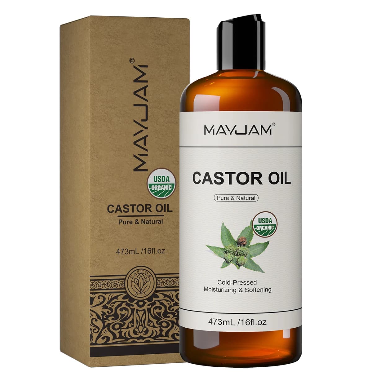 Huile d'Argan Marocaine Pure et Naturelle MAYJAM pour Massage du Visage, des Cheveux et du Corps, Hu