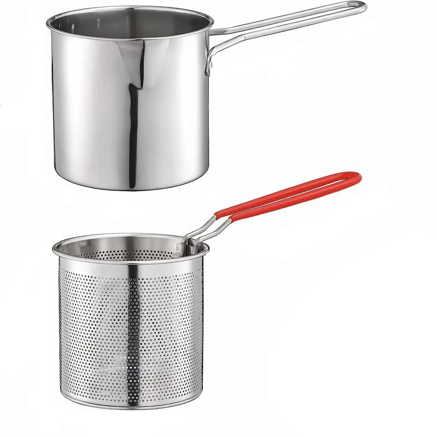 Friteuse en acier inoxydable, petite friteuse domestique avec filtre, pour frites et ailes de poulet
