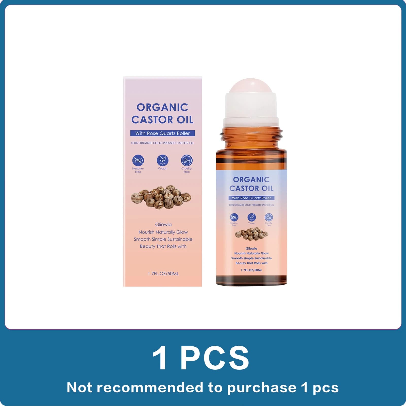 Huile de ricin en roll-on enrichie en vitamine E, hydratante et nourrissante, pour massage corporel