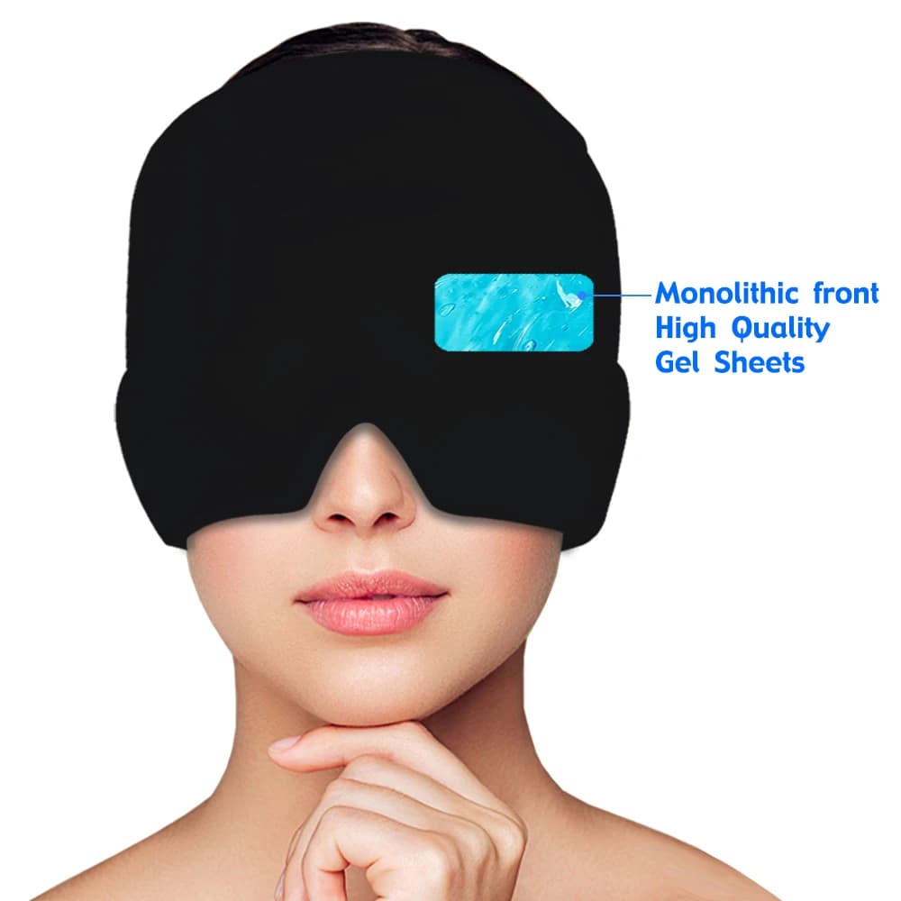 Tête masseur casquette Gel chaud froid maux de tête soulagement de la Migraine capuchon Stress press