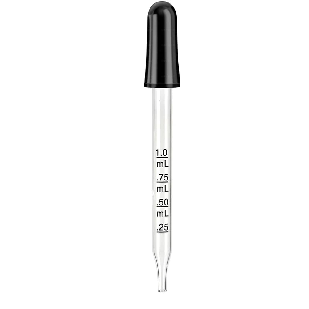 Pipette compte-gouttes en verre, compte-gouttes pour les oreilles et les yeux avec embouts courbés e