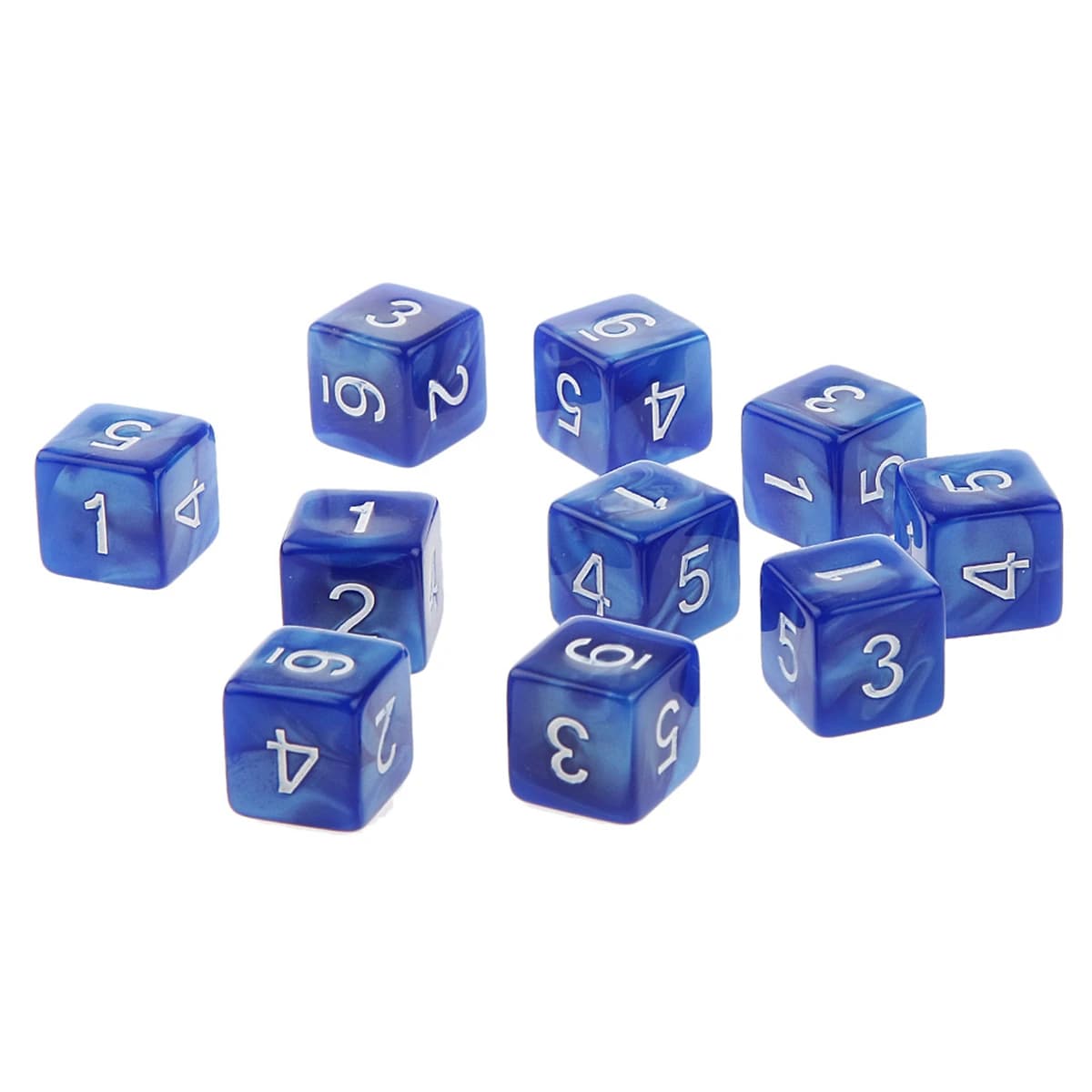 Nouveau jeu de 10 dés D6 de 16 mm en acrylique bicolore rouge et noir pour les jeux de rôle sur tabl