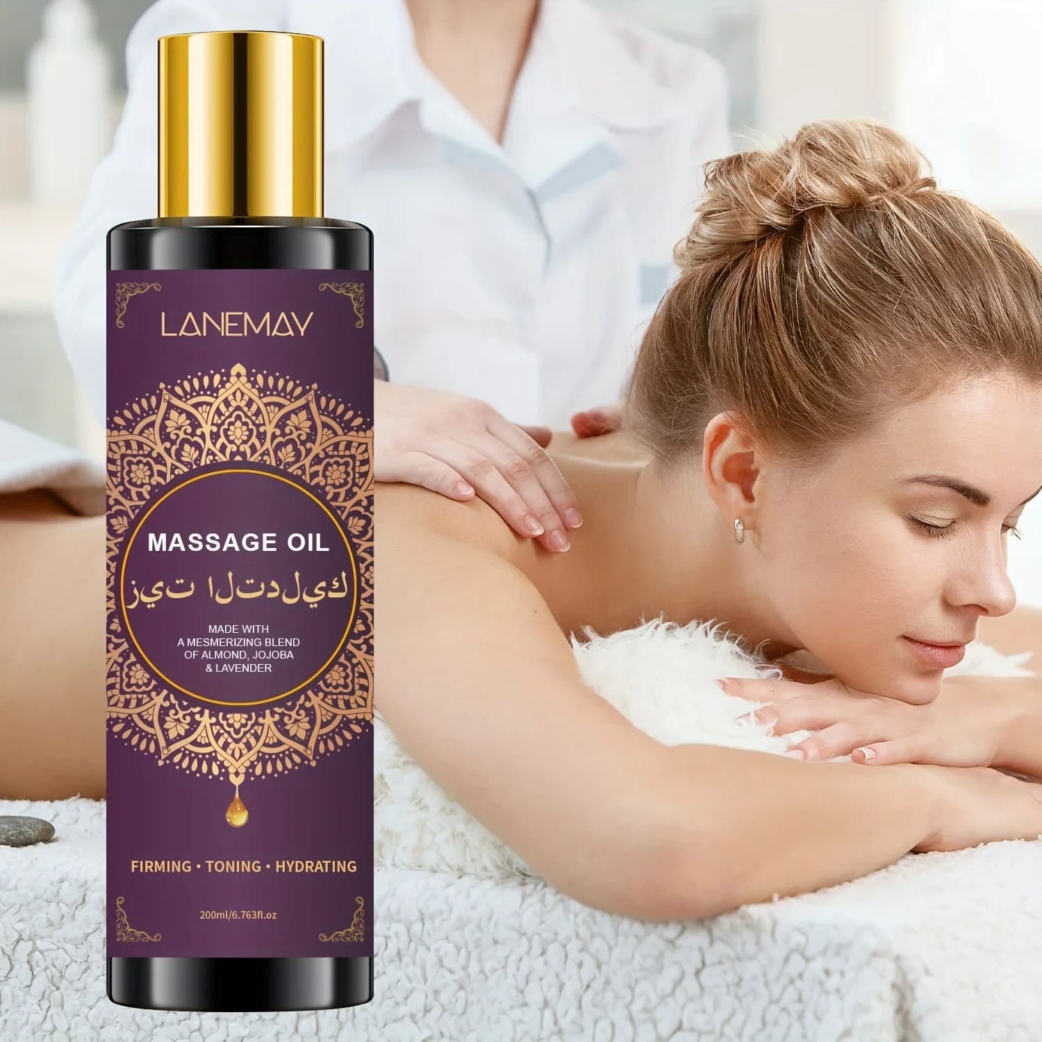 Huile de Massage à la lavande à l'acide hyaluronique pour Couples, absorption rapide, améliore l'éla